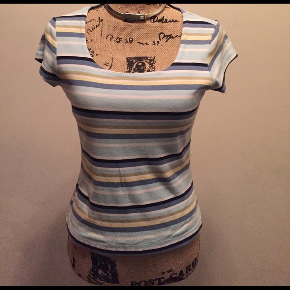 Xhilaration Short sleeve scoop neck striped Topn-S - Picture 1 of 6